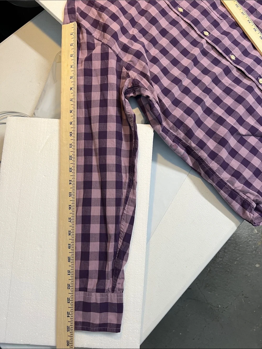 J. Crew Lavender and Purple Gingham Button-Down Shirt